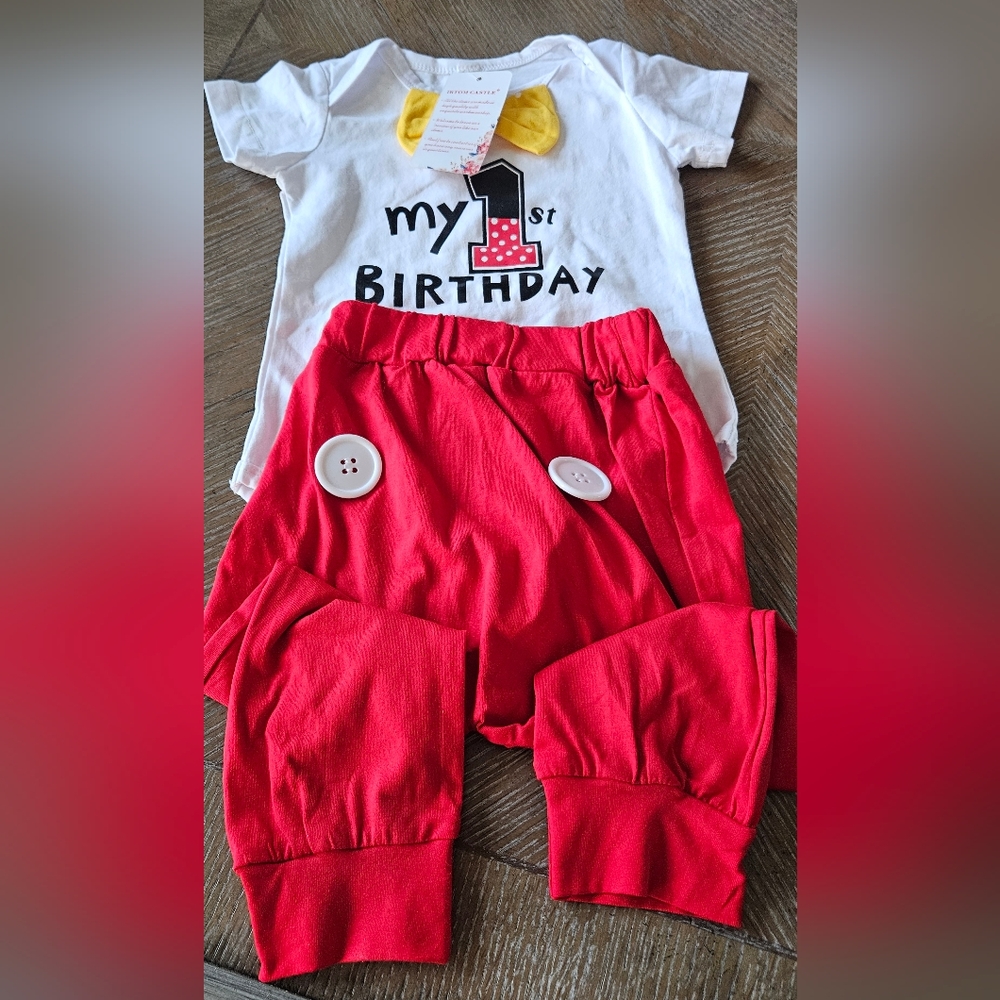 Mickey Mouse first birthday outfit